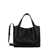 Stella McCartney Black Tote Bag With Perforated Logo Lettering Detail At The Front In Faux Leather Woman Black