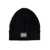 Dolce & Gabbana Black Ribbed Beanie With Logo Plaque In Wool And Cashmere Blend Woman Black