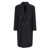 HEVO Black Double-Breasted Coat With Peak Revers In Wool Blend Man Black