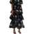 ZIMMERMANN Pleated Ruffle Skirt With Floral Print BLACK IRIS FLORAL