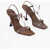 3JUIN Satin Gemma Sandals With Rhinestone Embellishment And Feathe Brown