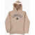 Converse Fleeced Cotton Hoodie With Printed Logo Beige