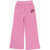 Nike Solid Color Flared Pants With All-Over Logo Pink