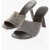 Loewe Leather Sandals With Allover Rhinestones Heel 9 Cm Brown