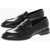 Alexander McQueen Brushed Leather Penny Loafers Black