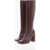 AMINA MUADDI Squared-Toe Leather Boots Heel 10 Cm Burgundy