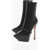 AMINA MUADDI Platform Pointed Leather Booties Heel 16 Cm Black