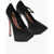 AMINA MUADDI Platform Pointed Satin Pumps Heel 16 Cm Black