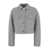 Versace Grey Cropped Jacket With Medusa Buttons In Wool Blend Woman GREY