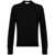 LANEUS Laneus Black Crew Neck Sweater In Wool And Cashmere Black