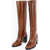 Paris Texas Crinkled Leather Ophelia Boots With Chunky Heel 9Cm Brown