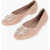 Tory Burch Leather Claire Ballet Flats With Golden-Effect Monogram Brown