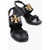 Tory Burch Leather Sandals With Golde-Effect Monogram 5,5Cm Black