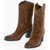 SARTORE Suede Western Boots With Heel 9Cm Brown