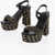 CASTAÑER Ankle Strap Sandals With Lurex Details 14Cm Black