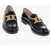 TOD'S Leather Bit Loafers With Goden Effect Chain Black