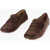 TOD'S Suede Penny Loafers With Rubber Sole Brown