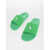 Ralph Lauren Solid Color Rubber Slides With Monogram Green