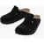 Birkenstock Suede Boston Sabot With Strap Black