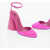 THE ATTICO Satin Ankle Strap Pumps With Maxi Heel 10,5Cm Pink