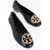 Tory Burch Leather Claire Ballet Flats With Golden-Effect Monogram Black