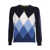 Kangra DIAMOND PATTERN CREWNECK SWEATER Blue