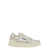 AUTRY Platinium And White Low Top Sneakers With Logo Patch In Metallic Leather Woman GREY