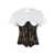 GIUSEPPE DI MORABITO Lace bodice insert top White/Black