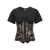 GIUSEPPE DI MORABITO Lace bodice insert top Black