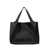 Stella McCartney Black Tote Bag With Perforated Logo In Faux Leather Woman Black