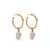 forte_forte Forte_Forte Hoop Erarrings With Pearl Pendent Accessories Beige