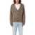 AMI Paris AMI Paris Ribbed Cropped Cardigan DK COFFEE SAND