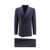 Lardini Stretch wool suit with satin profiles Blue