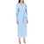 ROTATE Birger Christensen Satin Wrap Midi Dress With A Crossover PLACID BLUE