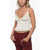 CORMIO Ribbed Vanisse Top With Glitter Details White