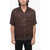 AllSaints Double Patterned Short Sleeve Satin Ignis Shirt Burgundy