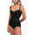 Dolce & Gabbana Stretchy Silk Bodysuit With Lace Detail Black