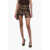 BAIA Leather Cargo Miniskirt With Asymmetric Pockets Brown