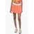 SPORTY & RICH Pleated Mini Skirt With Logoed Elastic Band Orange