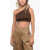 Rick Owens Luxor One-Shoulder Athena Crop Top Brown