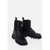 Woolrich Leather Combat Boots With Frontal Zip Black