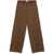 forte_forte Forte_Forte Cotton Blend Straight Trousers BROWN