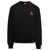 Kenzo Black Crewneck Sweatshirt With Logo Patch In Cotton Man Black