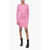 Versace Silk Blend Dress With La Greca Pattern Pink