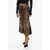 Dolce & Gabbana Animal Patterned Flared Midi Skirt Brown