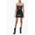 THE ANDAMANE Eco-Leather Strapless Minidress Black