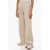 Dolce & Gabbana Lama Blend Wide Leg Pants With Flush Pockets Beige