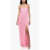 ROTATE Birger Christensen Sequined Maxi Dress With Wide Slit Pink