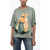 Moncler Muppets X Moncler Crew Neck Cotton T-Shirt With Print Green