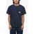 SKY HIGH FARM Cotton Crew-Neck T-Shirt With Breast Pocket Blue